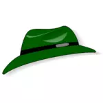 Zelená Fedora klobouk Vektor Klipart