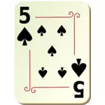 خمسة من البستوني تلعب ورقة ناقلات التوضيح