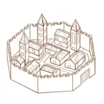 Город в стены RPG карте символ векторное изображение