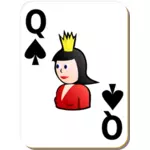 हुकुम खेल कार्ड सदिश ग्राफिक्स की रानी