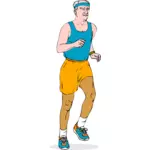 בתמונה וקטורית ריצה של אדם מבוגר