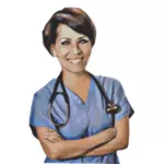 医療看護師ベクトル描画