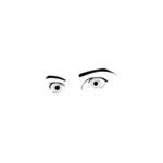 Vektorový obrázek překvapený lidské oči vypadají v černé a bílé