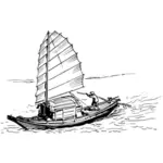 Image de vecteur pour le bateau sampan
