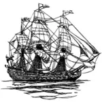 Schors schip vector tekening