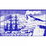 Staré lodi na jižní pól vektorový obrázek