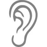 Illustrazione di orecchio grigio