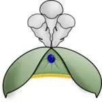 ダチョウの羽と宝石緑の帽子のクリップアートします。