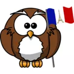 Baykuş Fransız bayrağı ile