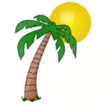 Palmiye ağacı ve güneş