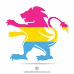 Пансексуальный флаг гордости геральдический лев