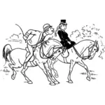 Imagem vetorial de um casal de equitação