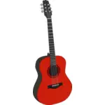 Guitarra acústica en color rojo