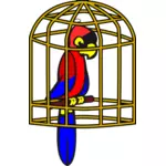Papegoja i en bur