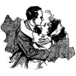 Imágenes Prediseñadas Vector de hombre y mujer abrazando