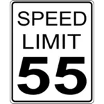 Ограничение скорости 55 roadsign векторное изображение