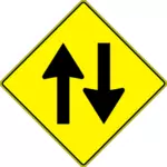 Ilustración de dos vías tráfico roadsign vector