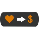 Miłość i pieniądze przycisk