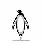 ペンギンの白黒ベクトル画像
