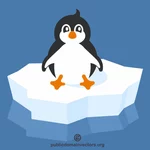 Penguin sentado en el hielo
