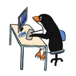 Ilustração em vetor pinguim admin
