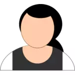 Vektorové kreslení žena avatar s prázdnou tváří