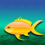 Мультфильм Золотая Рыба в воде векторная иллюстрация