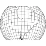 Globe avec des méridiens et des parallèles vector clipart