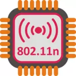 802.11n WiFi chipset stilize simge vektör çizim