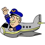 Vecteur, dessin de pilote d'avion