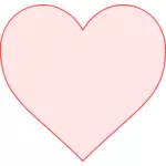 Розовое сердце с красной границей векторное изображение