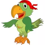 Ilustracja wektorowa papuga pirat śpiew