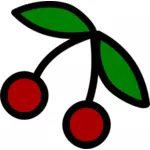الكرز الفاكهة رمز رمز رسم متجه