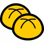 Brød boller ikonet vector illustrasjon