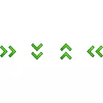 绿色的双箭头设置矢量图像