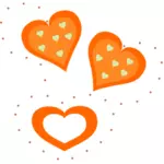 Wektor rysunek hearts-Valentine pomarańczowy