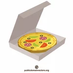 Pizza i leveringsboks