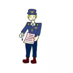 האיור וקטורית קצין משטרה