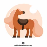 Pony with a saddle