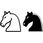 Gráficos vectoriales de caballo ajedrez signo
