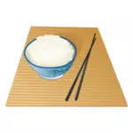 Ilustracja wektorowa garnek ryżu