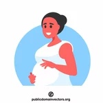 Femeie însărcinată zâmbind