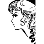 Vektor-Illustration der Gliederung weibliches Gesicht