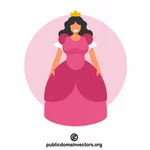 Princesa con vestido rosa