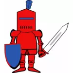 Ilustração em vetor de clássico cavaleiro em armadura