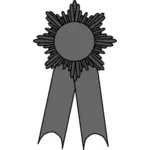 Ilustraţie vectorială a medalie cu o panglică de tonuri de gri