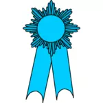 Vektor Klipart medaile se světle modrou stužkou