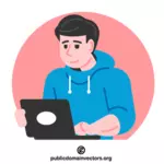 Programador com laptop