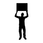 Image vectorielle de l'homme avec un signe de protestation