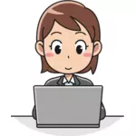 Ženské počítač uživatele vektorové ikony